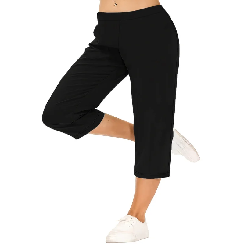

2026 Curvy Women Plus Size Black Stretchy Shorts Office Wear