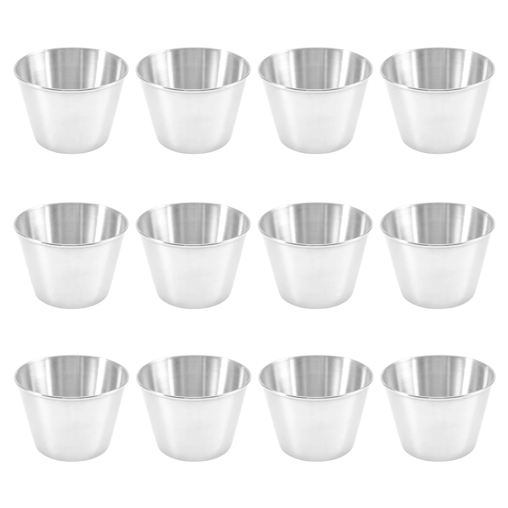 12 Pack Stainless Steel Condiment Sauce Cups,Commercial Grade Dipping Sauce Cups,Ramekin Condiment Cups Portion Cups