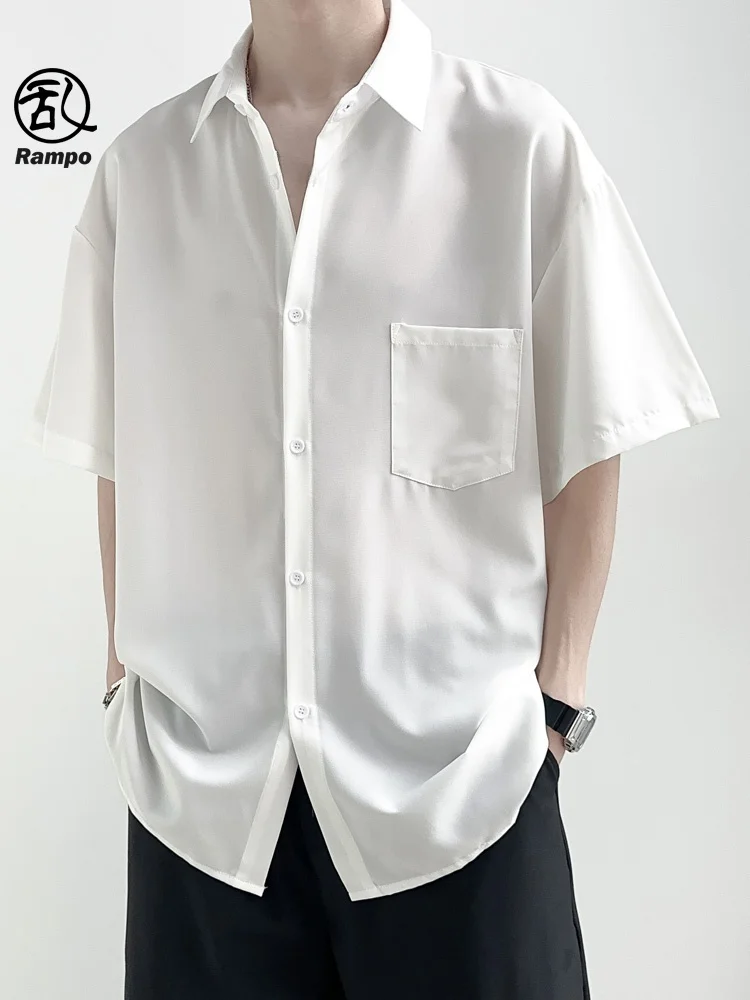 

Men's Casual Ice Silk irt ort Sve Drape Anti-Wrinkle Summer Busin Casual Loose Fit Premium Quali Button up irt