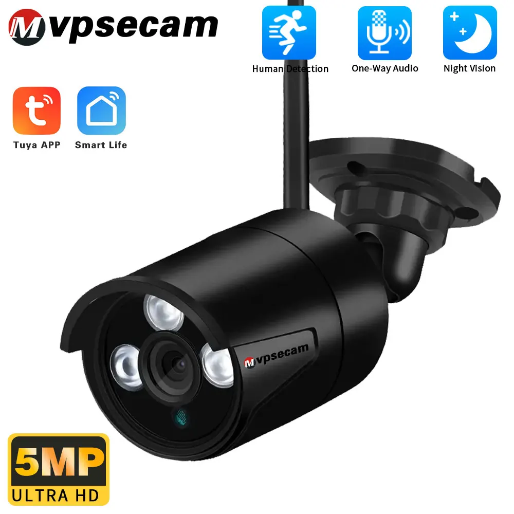 

Tuya 5MP Bullet WiFi Camera Outdoor Waterproof IP66 Night Vision Security Surveillance Audio Wireless CCTV Camera
