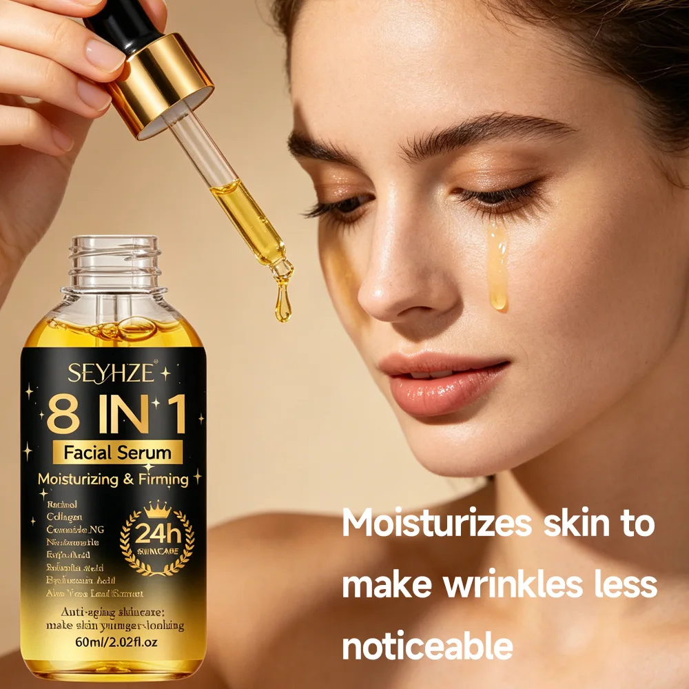 SEYHZE 8in1 Hydrating Essence Set 3pcs Skin Care - Niacinamide Collagen Ceramides Aloe & Snow Grass Extracts Brightening & Firmi