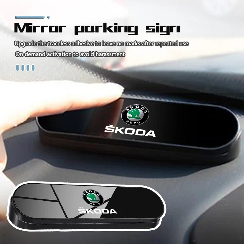 

Car Stickers Hidden Mobile Phone Number Plates Car Logo Temporary Parking Signs Accessories For Skoda S Kodiaq Octavia 2 3 Yeti