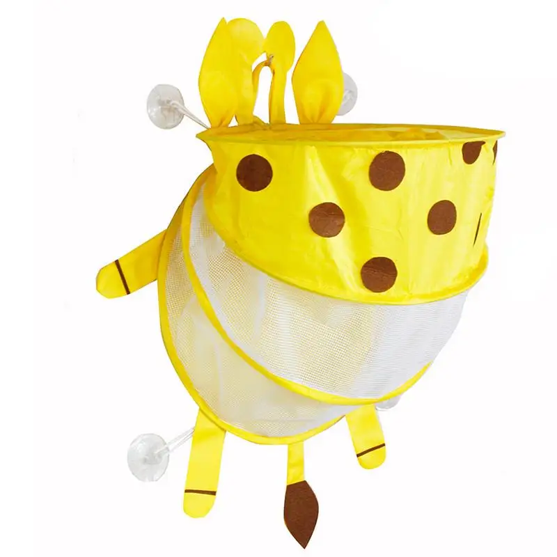 Bathtub Toy Bags Shower Toy Holder For Bathtub Bath Toys Storage With Bee Image Strong Adsorption For Body Wash Comb Toothbrush