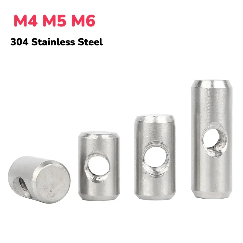 원통형 핀 장부촉 크로스 홀 해머 내장 너트, M4 M5 M6 배럴 볼트, 목재 가구 액세서리, 304 A2 스테인레스 스틸