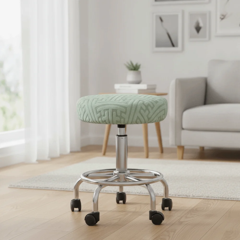 Stretch Fit Stretchable Bar Round Stool Cover Soft Skin-Friendly Chair Slipcover Washable Thickened Seat Protector Bar Setting