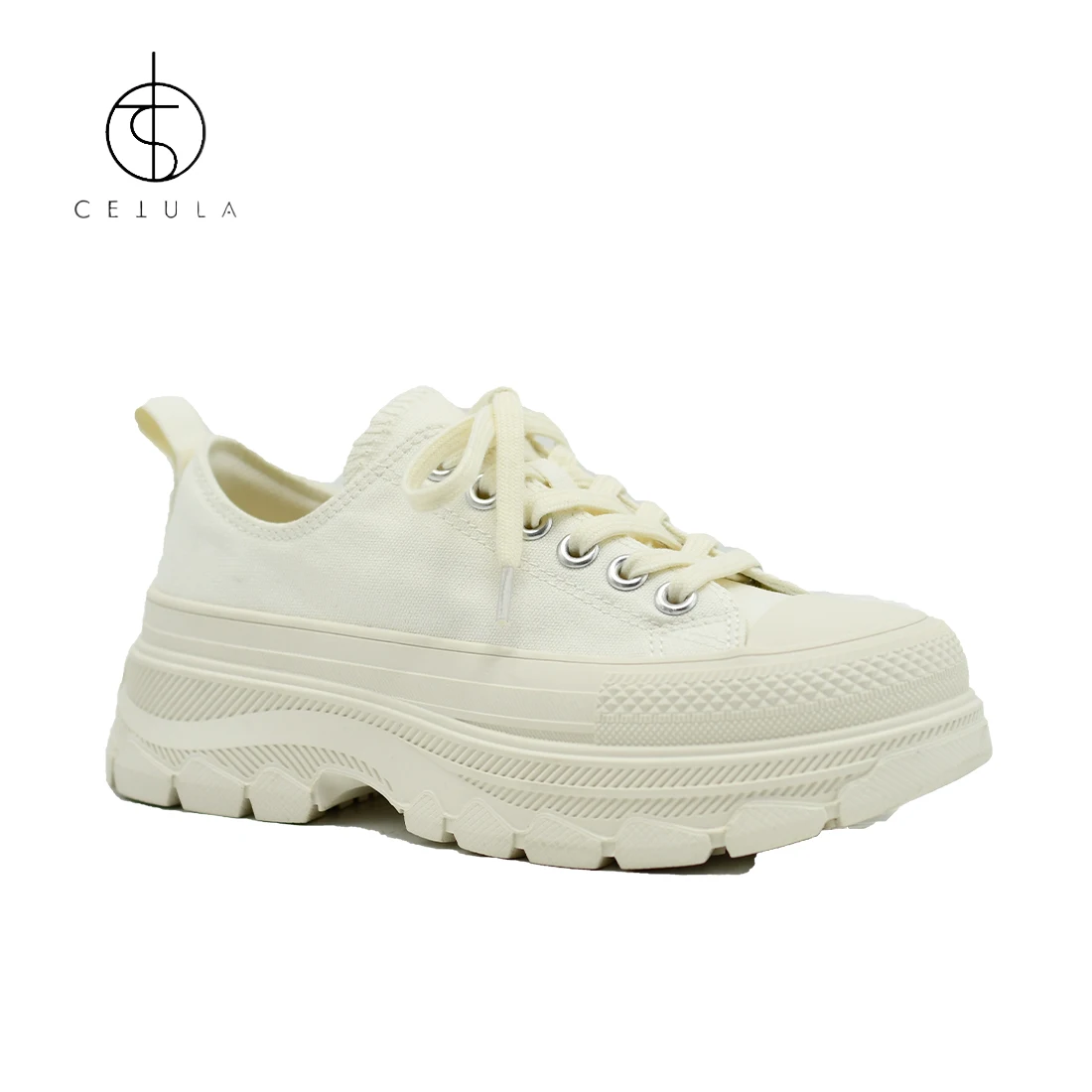 Cetula 2023 New Degisn Women's White&Black Platfom Canvas Fashione Sneakers