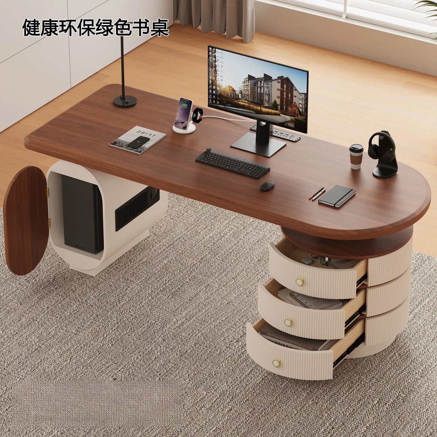 Computer desk desk Italian minimalist household public Internet celebrity 2026 new antique boss desk.
