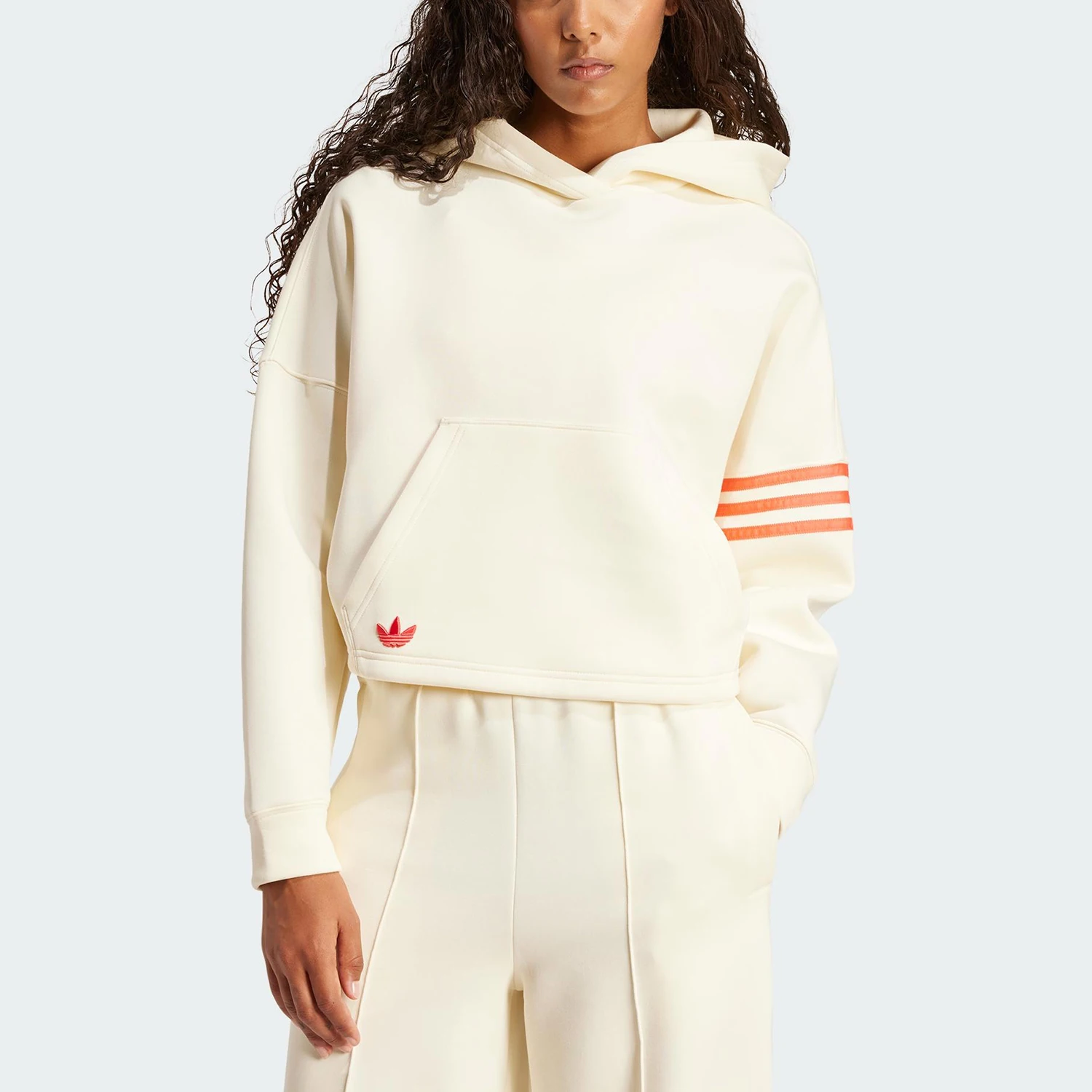 

Женская свободная модная толстовка с капюшоном Adidas Originals Three Leaves JI8502