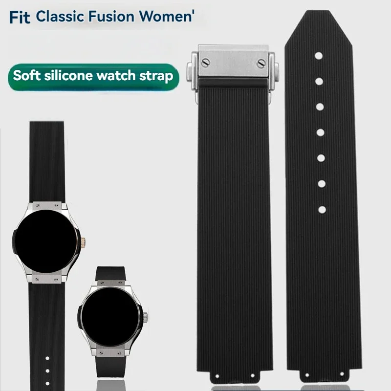 

Watchband for HUBLOT BIG BANG Silicone 20*13mm Waterproof Women Watch Strap Chain Watch Accessories Rubber Bracelet