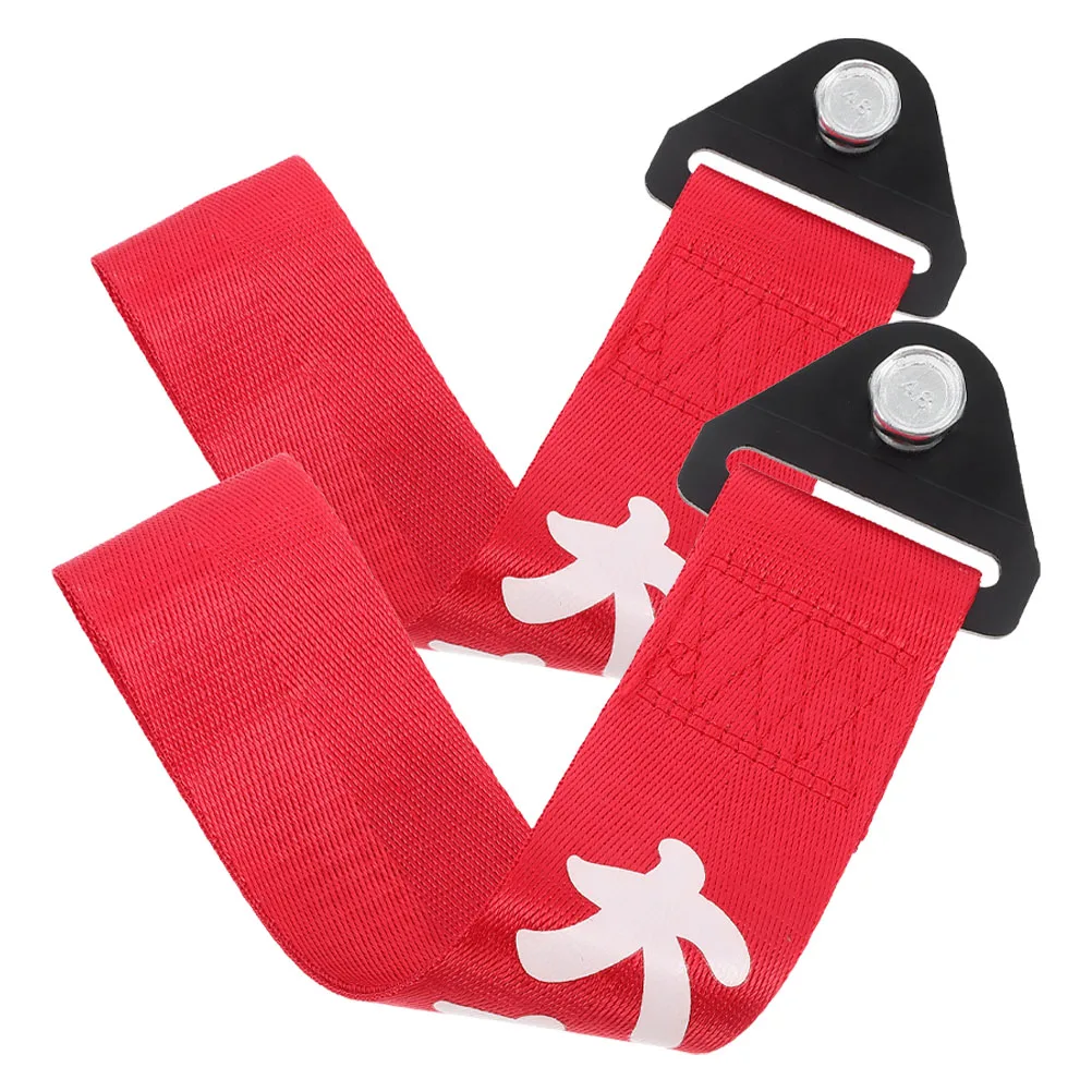 

2pcs Car Durable Draw String Polyester Webbing Racing Rope Strong Towing Hook Winch Strap Trailer Belt Winch Strap