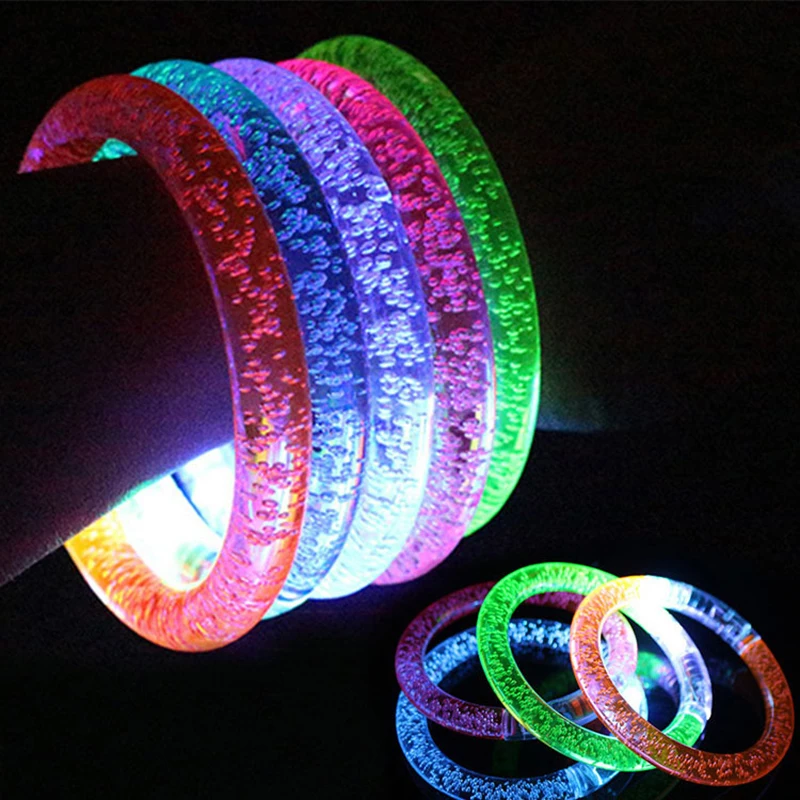 1PC Flash Dance Bracelets Wristbands LED Flashing Wrist Glow Bangle In Dark Wedding Decoration pulseras luminosas fluorescentes