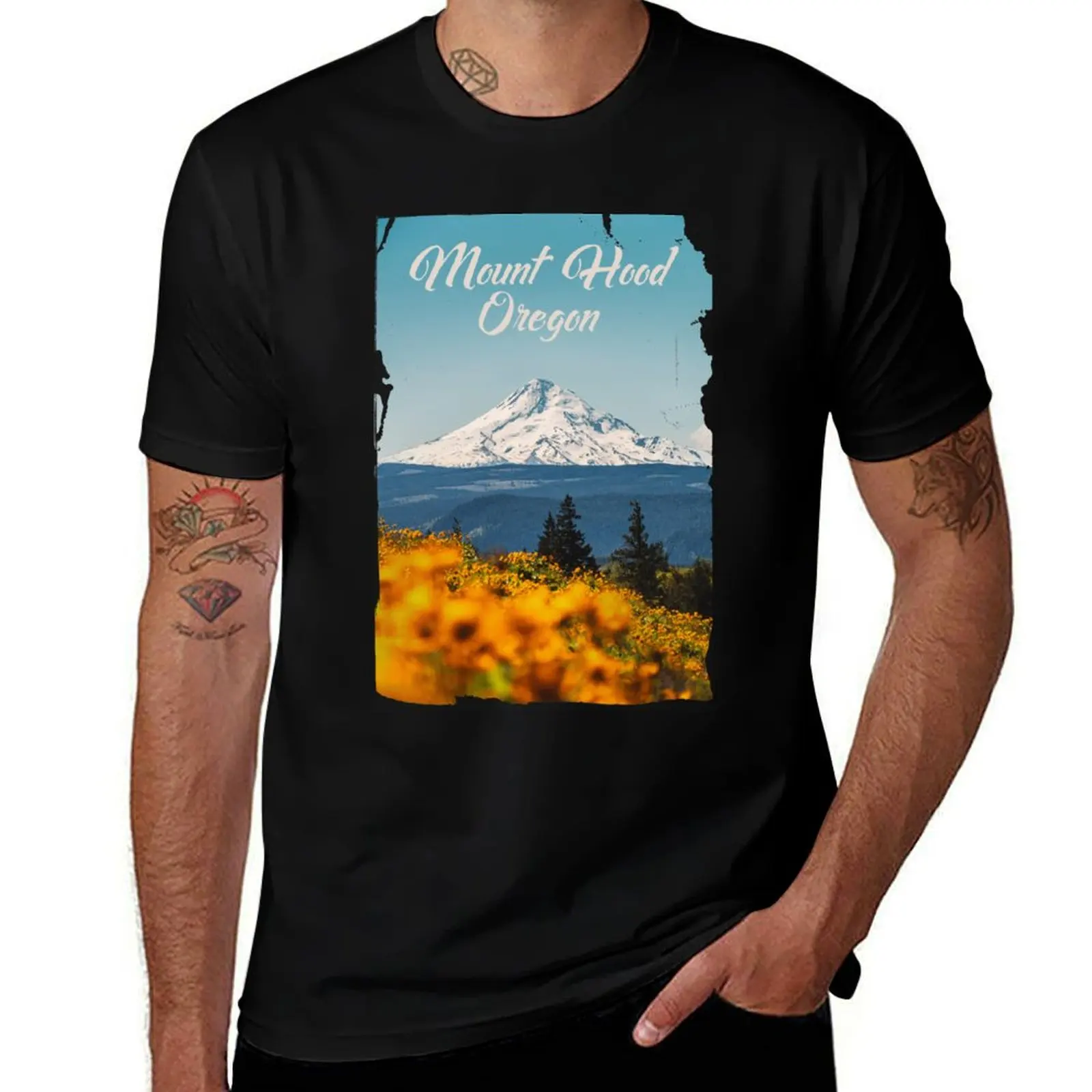 

Mount Hood Oregon - Mt Hood Picture T-Shirt anime clothes gifts for boyfriend football t shirt men clothes