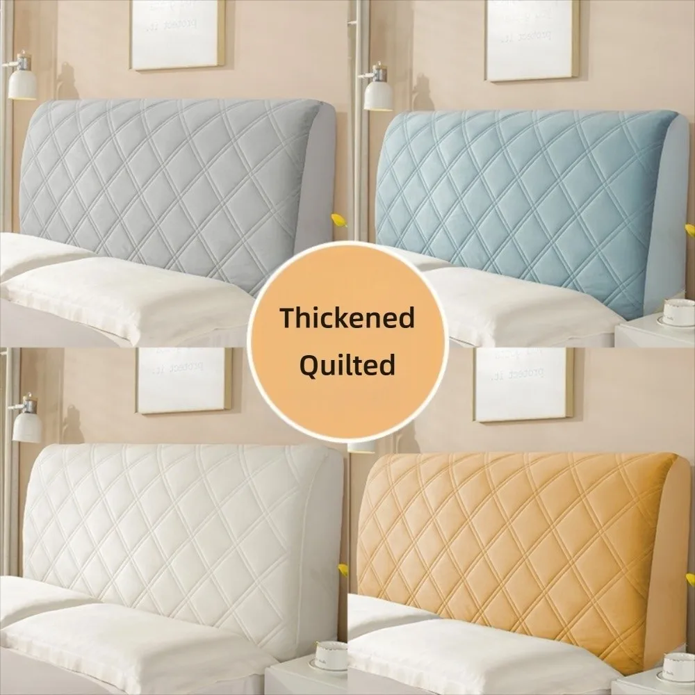 Solid Color Bed Headboard Cover Thickned Velvet Washable Bed Head Cover Dustproof All-inclusive Headboard Protector Household