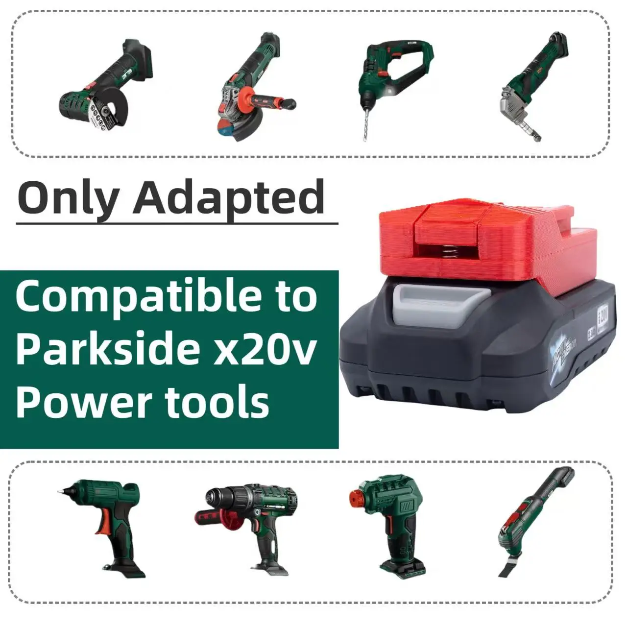 Battery Adapter for Aldi Ferrex Active Energy To Ryobi / Parkside / Makita / Bosch 18V -20V Power Tools (Converter Only)