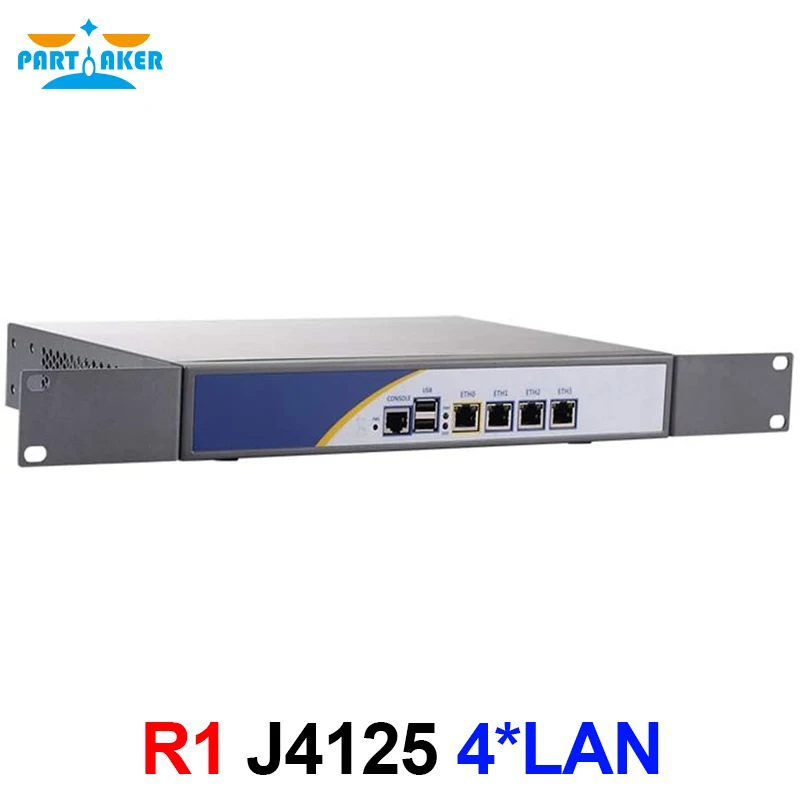 

Partaker R1 Firewall Appliance Intel Celeron J4125 for pfSense with 4*82583V/82574L Lan Firewall Hardware 8G RAM 128G SSD