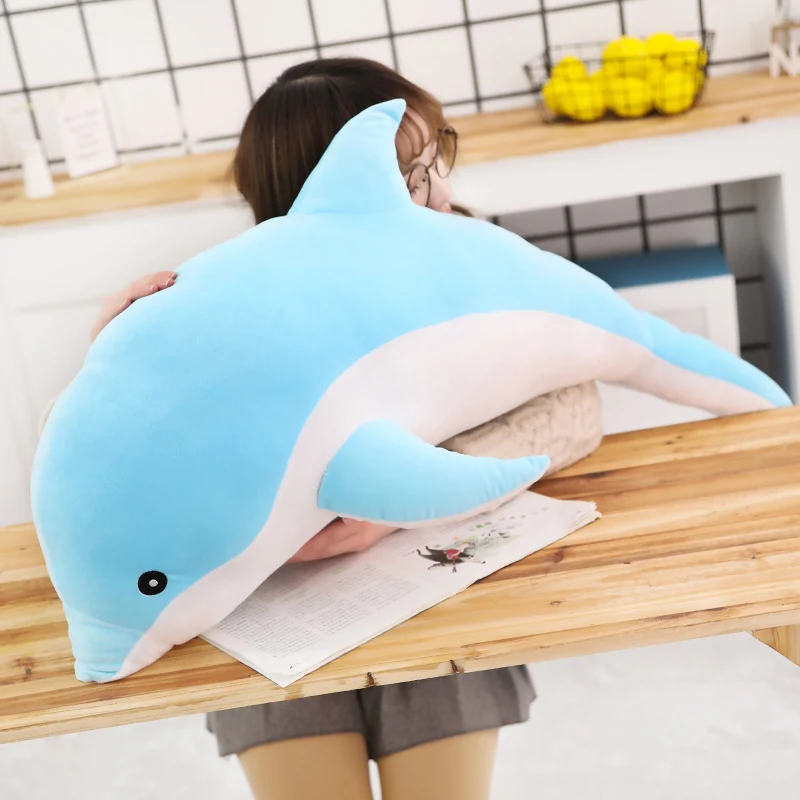 1 Stück 30/50 cm Kawaii Delfin Plüschtiere, niedliche, weiche Stofftier-Kissen für Kinder, Mädchen, Schlafkissen, Geschenk – Detail 6