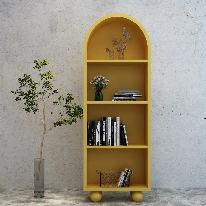 

Creative and colorful bookshelf arched display cabinet simple small apartment display rack designer