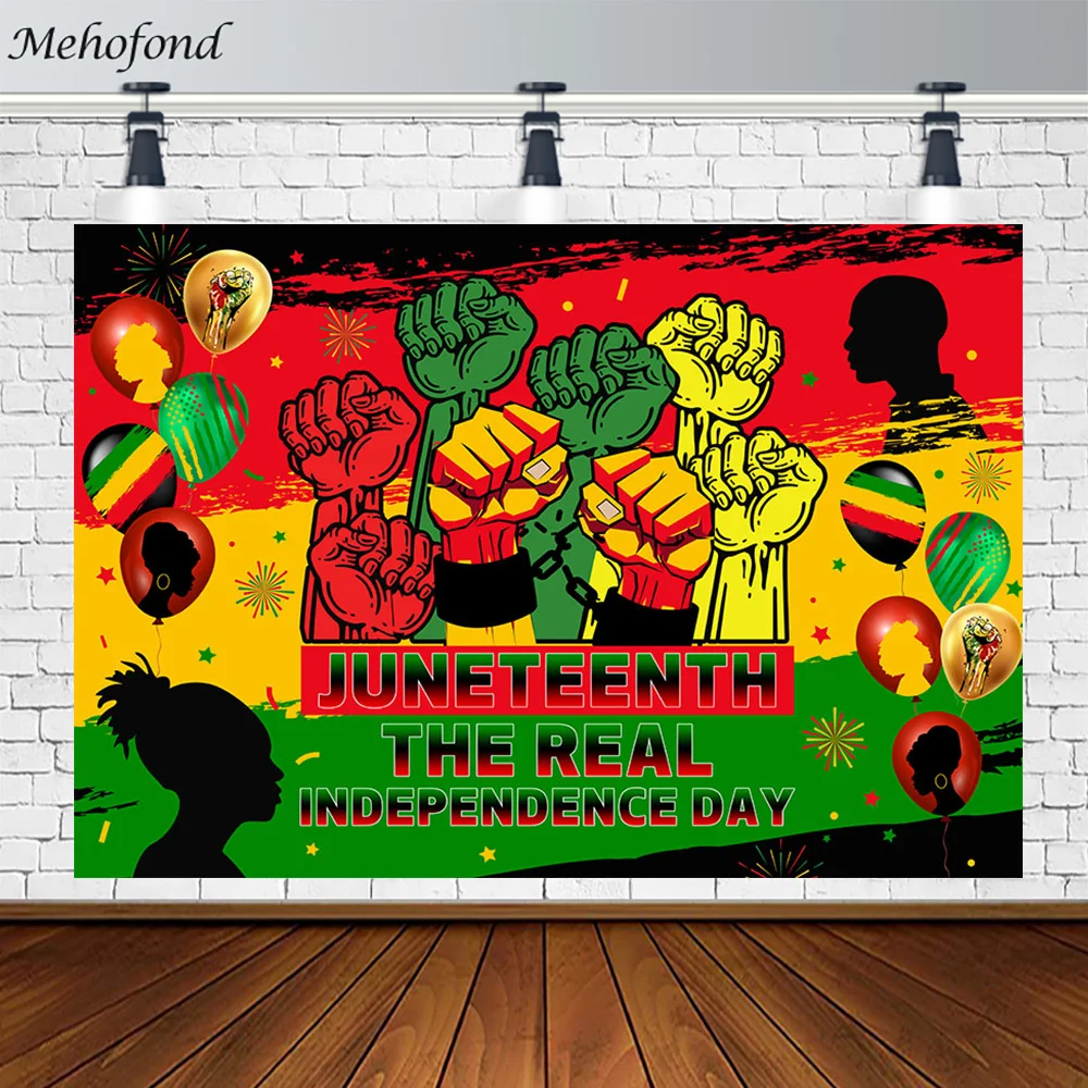 

Mehofond Independence Day Backdrop Juneteenth the Real Independence Day Freedom Flag Background Festival Decor Banner Home Decor