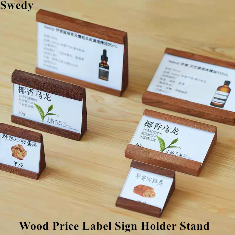 70x40mm Small Table Number Name Card Holder Acrylic Sign Holder Display Stand Menu Ticket Price Label Paper Holder