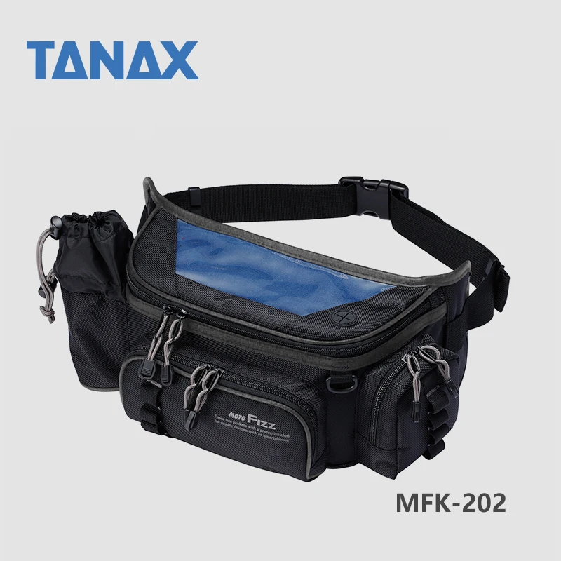 TANAX 6.3L Motorcycle Waist Bag Men Waterproof Rider Fanny Pack Hip Bag Touch Screen Phone Bag MFK-202 Nylon Material