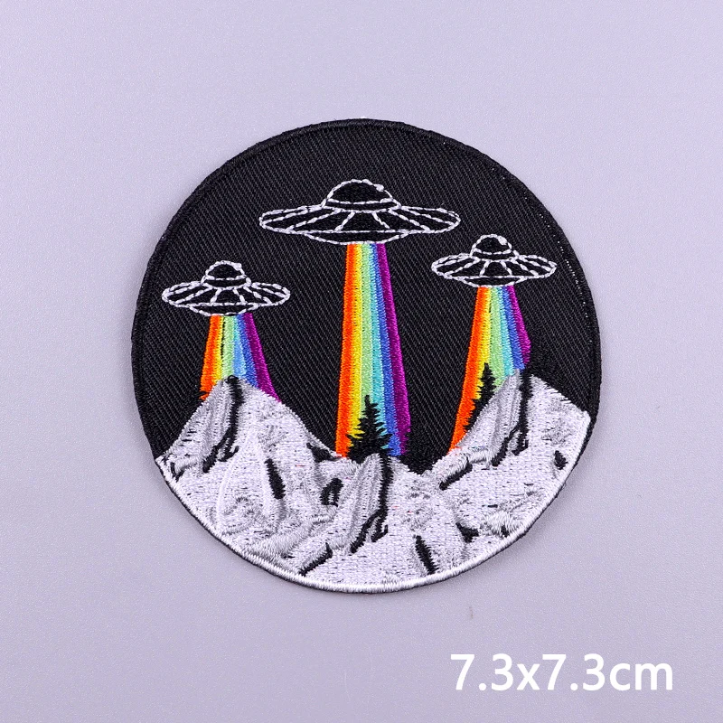 Alien UFO Patch Embroidered Patches For Clothing Thermoadhesive Patches Outdoor Patch Iron On Patches On Clothes Sewing Applique view 4