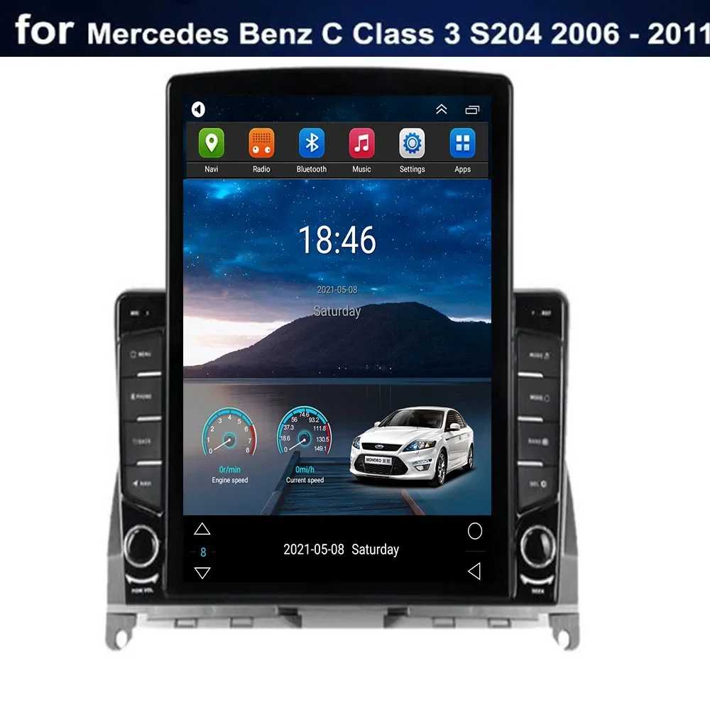 

Мультимедийный плеер для Mercedes Benz C CLASS 3 W204 S204 2006-011, Android 13, вертикальный экран, радио, GPS-навигация