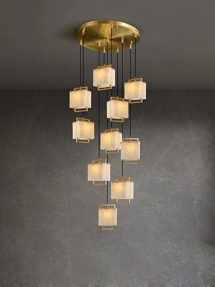 E14 LED Changeable Dimmable Marble Design Silver Gold Chandelier Lighting Lustre Suspension Luminaire Lampen For Dinning Room