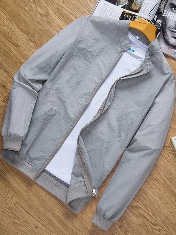 

Мужской летний тонкий велосипедный костюм из быстросохнущего ледяного шелка с воротником-стойкой, дышащая уличная одежда для защиты от солнца UPF50+