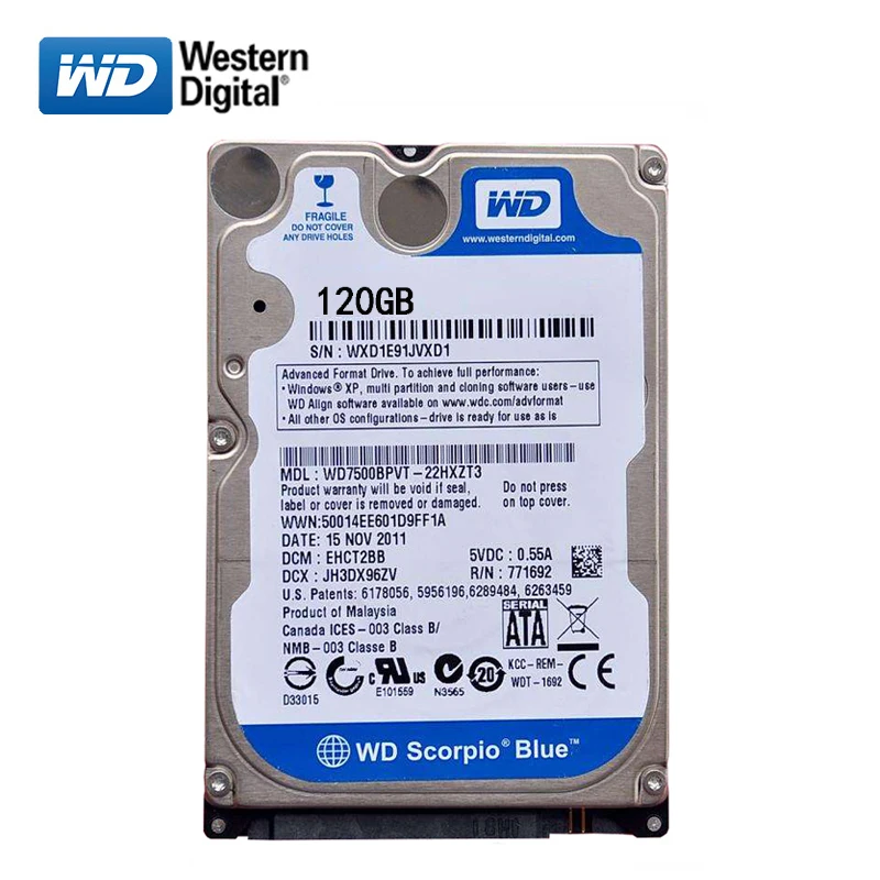 LS Western Digital disco rígido para laptop, original, built-in HDD, SATA, 8-16M, 5400-7200RPM, 2.5 \