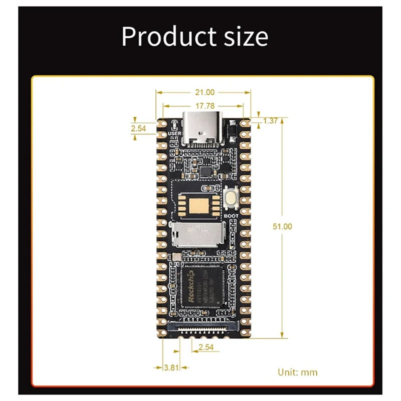 GROCE-For Luckfox Pico RV1103 Linux لوحة التطوير الدقيقة، تدمج معالجات ARM Cortex-A7/RISC-V MCU/NPU/ISP 64 ميجابايت DDR2