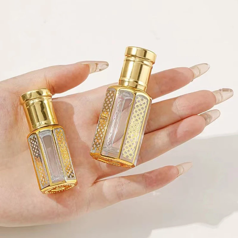 1pcs 3ml/6ml/12ml Empty Gold Glass Bottle Mini Essential Oil Container Refillable Roller Bottle Portable Perfume Bottle DIY