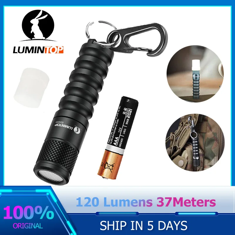 Lumintop EDC01 XP-G3 120 lumenów Mini latarka EDC 3 tryby Lampa LED Wodoodporny brelok do kluczy Kieszonkowa przenośna latarka na baterie AA