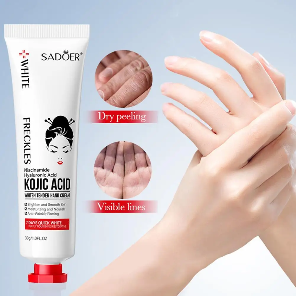 Kojic Acid Fade Dull Hand Cream Body Fast Smooth Nourish Skin Black Care Moisturizing Korean Skin Cream Lightening Brighten P1X6 - Image 4