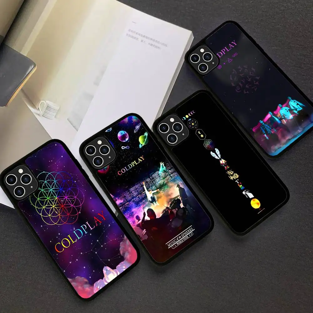 Lune musique Coldplay bande coque de téléphone Silicone PC + TPU pour pour IPhone 11 12 13 14 15 16 Plus Pro Max couverture