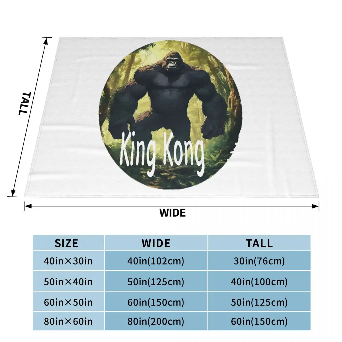 King Kong - King Kong Movies Blankets Soft Warm Flannel Throw Blanket Bedding for Bed Living room Picnic Travel Home Couch