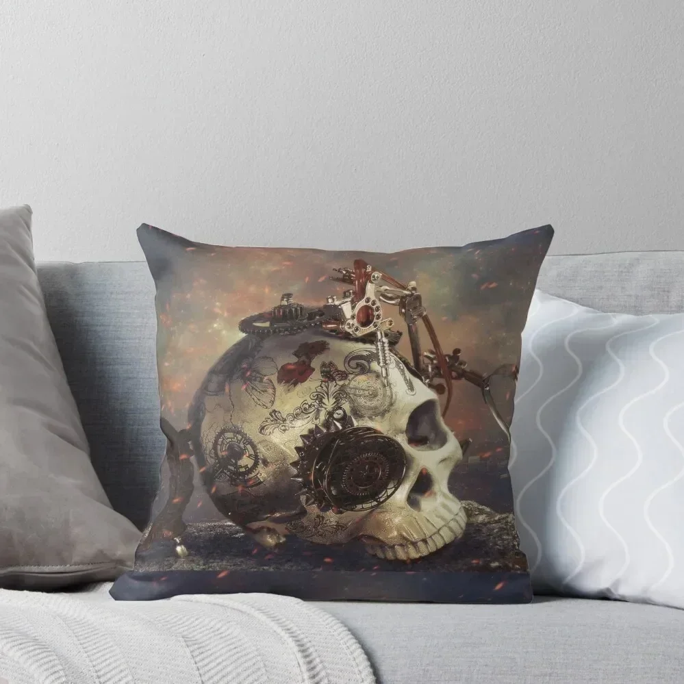 steampunk skull tatoo Throw Pillow Bed pillowcases sleeping pillows pillow