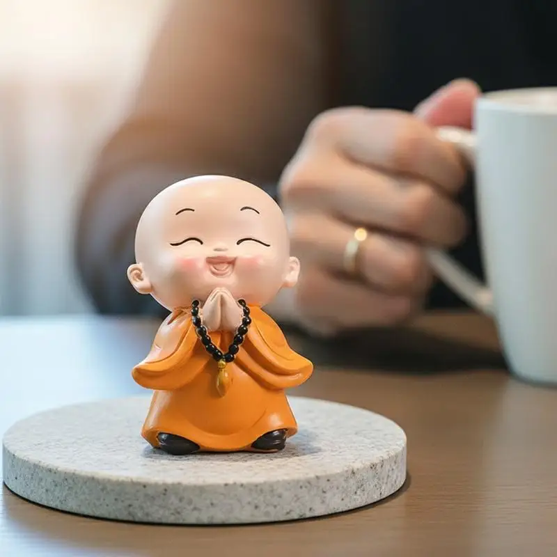 Zen  Monk Statue Figurines Resin Meditation Ornaments for Garden Home Office Table Display