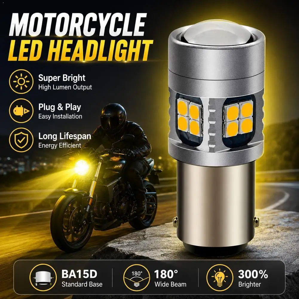 2pc 6-30V H6M LED Bulb P15D 3030 LED Motorcycle Headlight High-Low Beam Motorbike Scooter ATV LED HeadLamp Fog Light