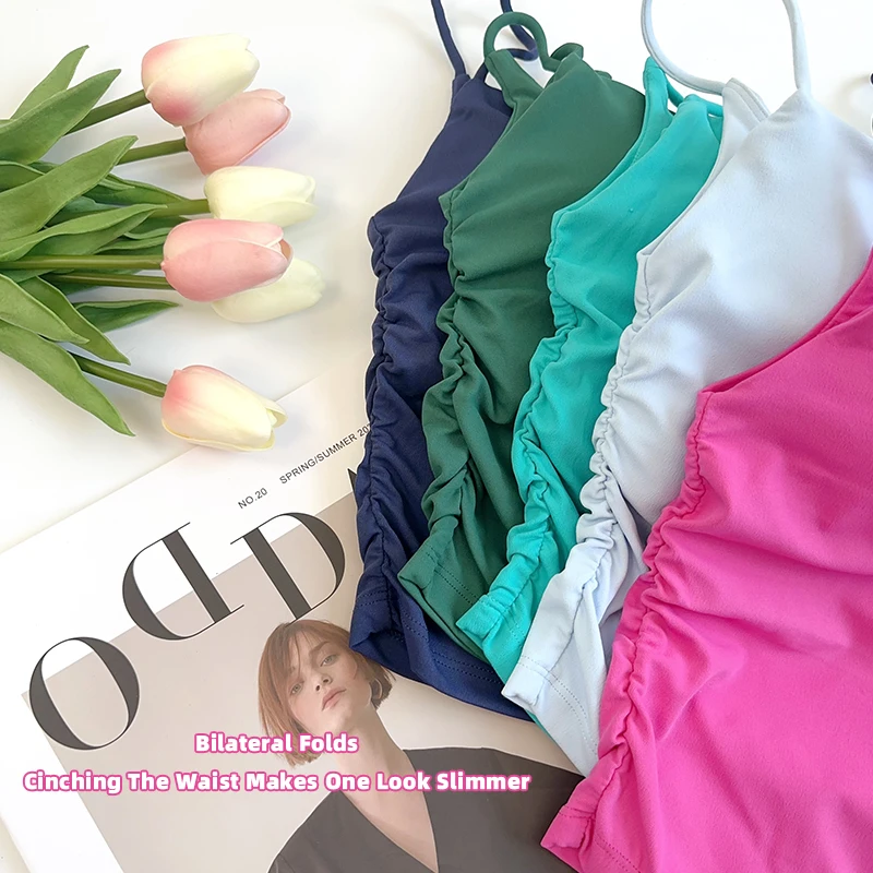 المرأة الصيف سلس مثير بروتيل سترة جميلة الظهر الراحة مبطن Bralette الطيات رقيقة الكتف الأشرطة قمم الملابس الداخلية 👚 👍️ #3