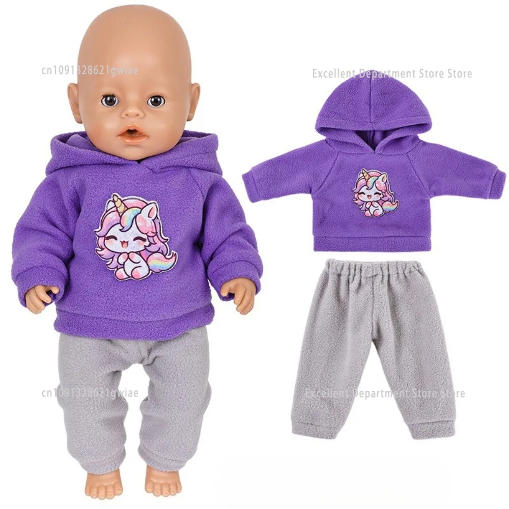 2025 New Style Sports Sweatshirt Reborn Doll Clothes Set Suitable for 43cm Baby Doll 18 Inches Reborn Baby Doll Clothes