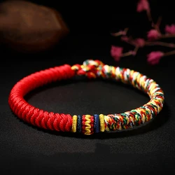 Tibetan Buddhism Lucky Bracelets For Women Men Handmade Unisex Braid Red Thread Rope King Kong Knot Bracelets Jewelry Gifts