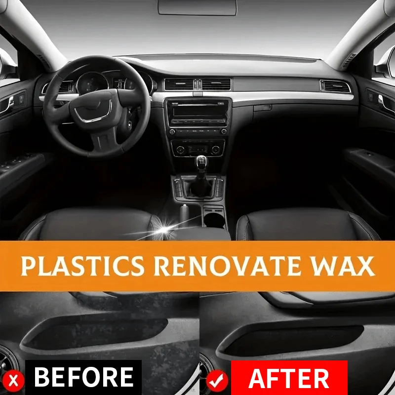 1 ชิ้น 120g รถตกแต่งภายใน WAX-ชิ้นส่วนพลาสติก Update,ภายใน Glitter WAX,ป้องกันยาง, รถสีดําสีเหลืองซ่อมและ NANO Crystal Layer-ได้อย่างมีประสิทธิภาพลบรอยขีดข่วน,ซ่อมสูตร,ภายในป้องกัน |     พื้นผิวเรียบ |     ชั้นนาโนคริสตัล