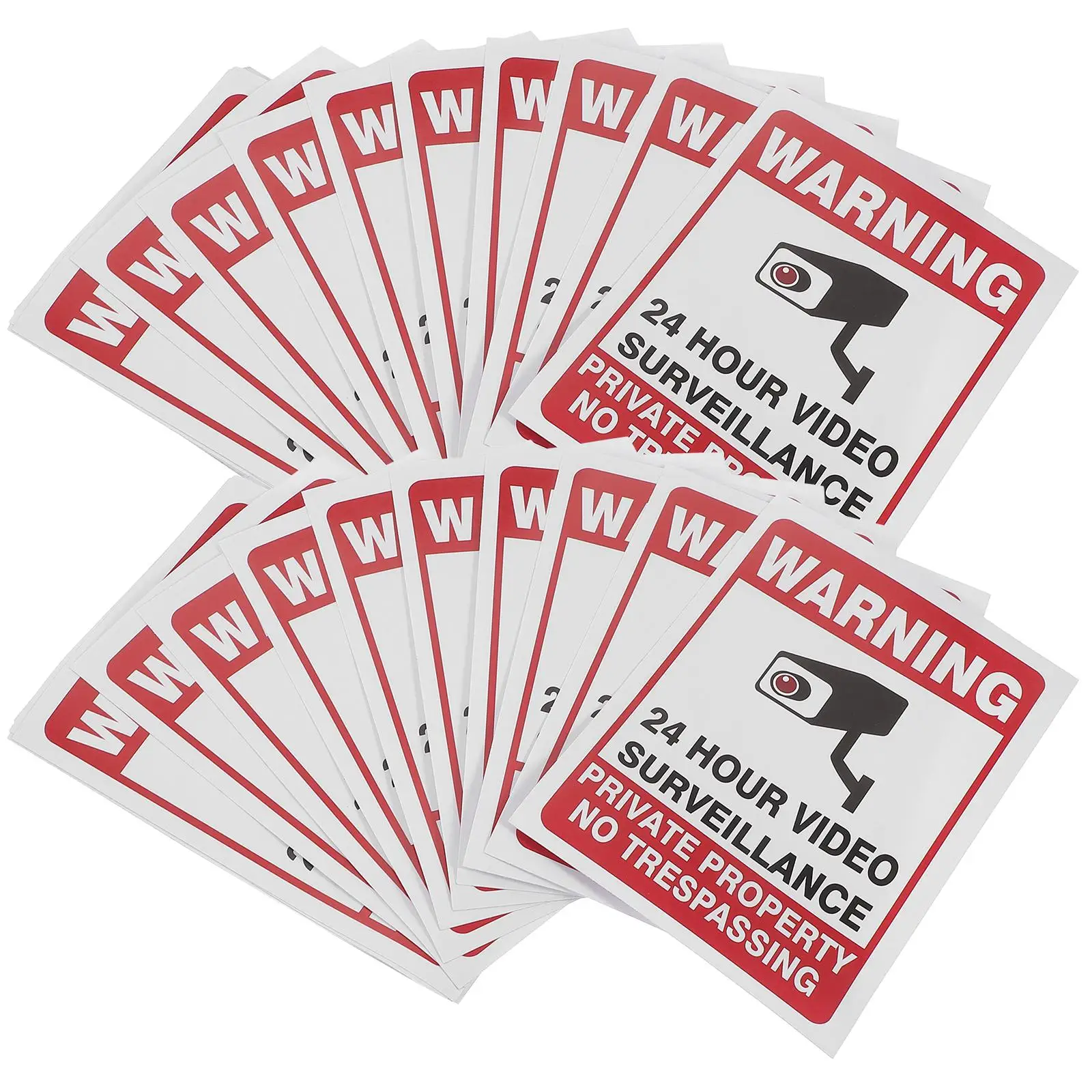 50 Sheets Alert Camera Safety Warning Signs Sticker Garden Wall Plaques Stickers Outdoor