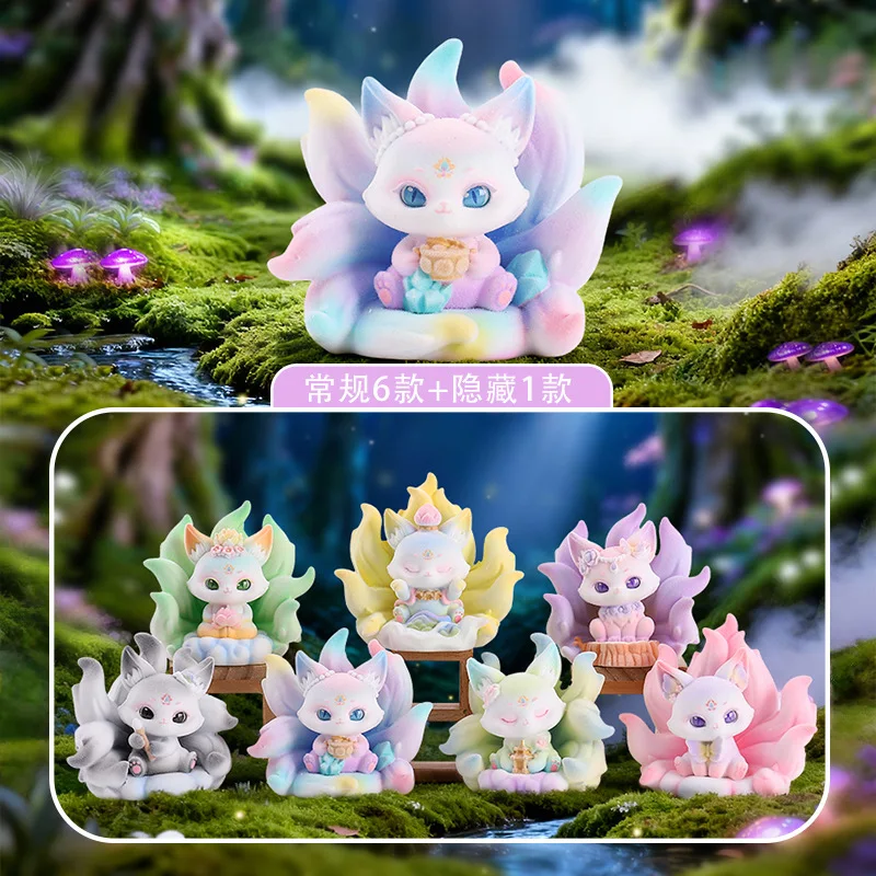 

Китайская шикарная картина в восточной поэзии, девятихвостая лиса, слепая коробка, креативная милая флокированная фигурка, украшение для рабочего стола, коробка-сюрприз, подарок