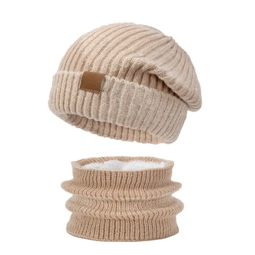 مجموعة وشاح قبعة شتوية سميكة أنيقة، قبعة صغيرة ناعمة مقاومة للبرد، دافئة ضد الرياح لحماية الأذن للنساء