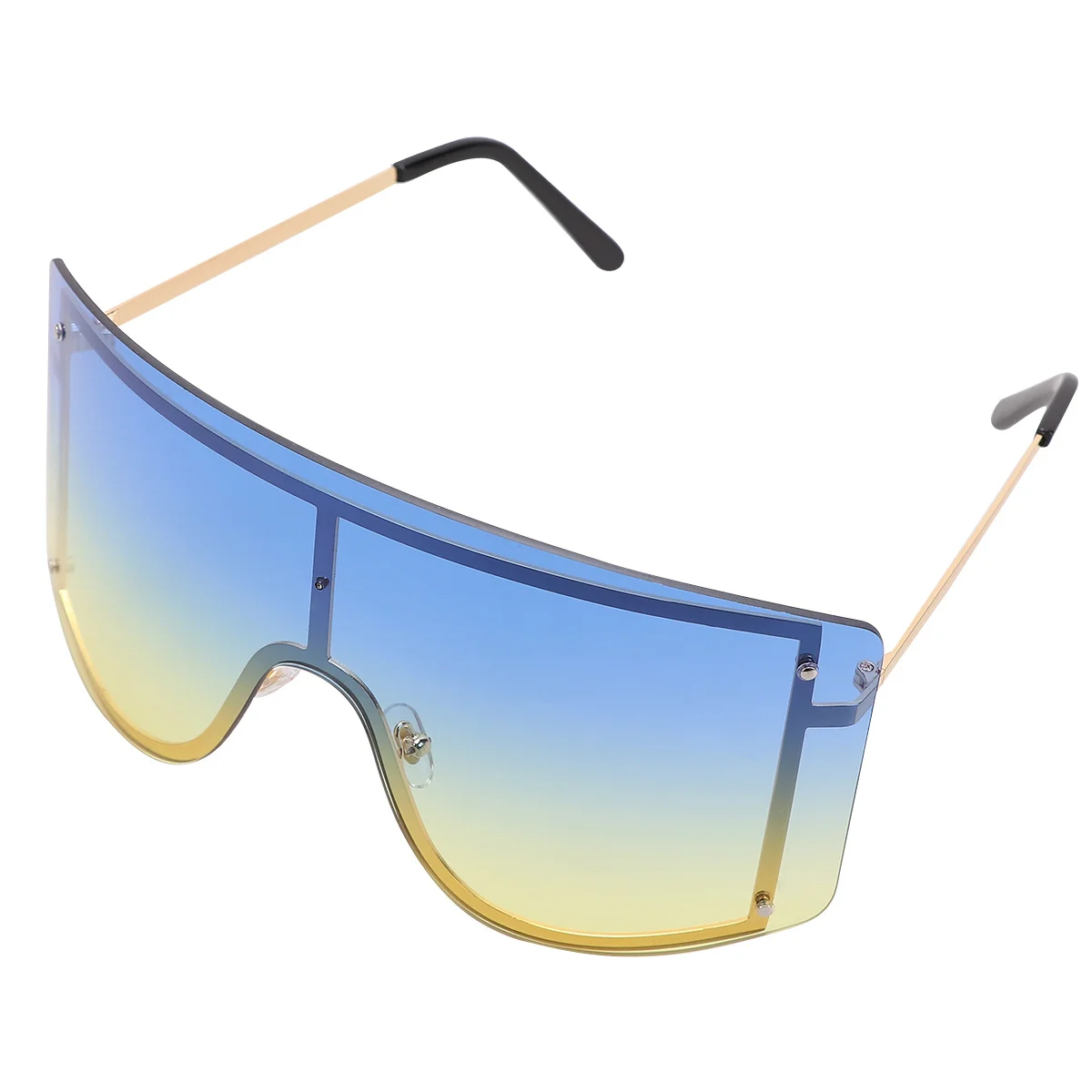 

1pcs 1 Pair Windproof Full-Face Sunglasses Blue Lightweight For Outdoor Activities Party Wear Durable Creative Beach Shades