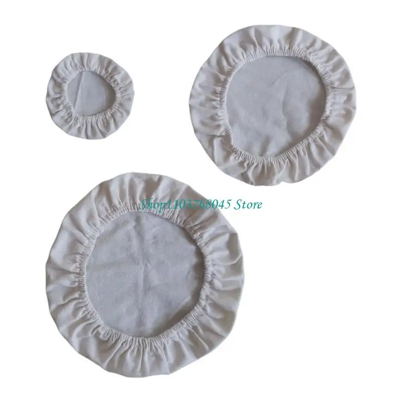 

R53F Set of 6 Untreated Cotton Stretchable Bowl Cover Durable Elastic Bowl Covers For Daily Use In Kitchen And Picnics