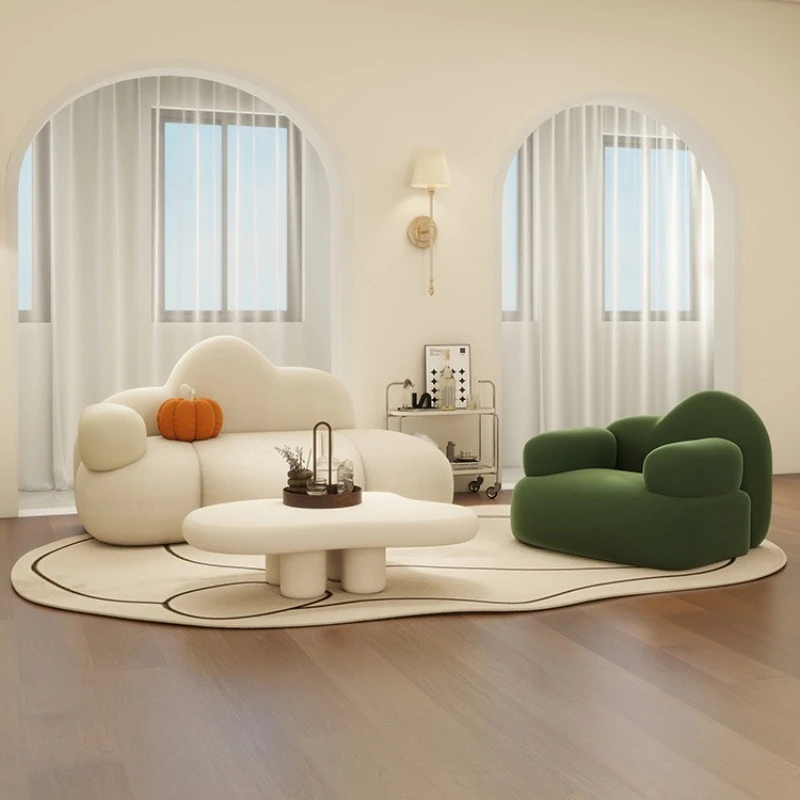 Modern minimalist flame cloud sofa home bedroom living room cream wind Internet celebrity special-shaped double combination sofa
