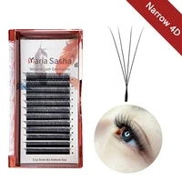 MARIA-pestañas estrechas 4D en forma de W, pestañas Premium de mano, suaves y ligeras, suministros de extensión de pestañas naturales, red de malla para maquillaje, pestañas cruzadas