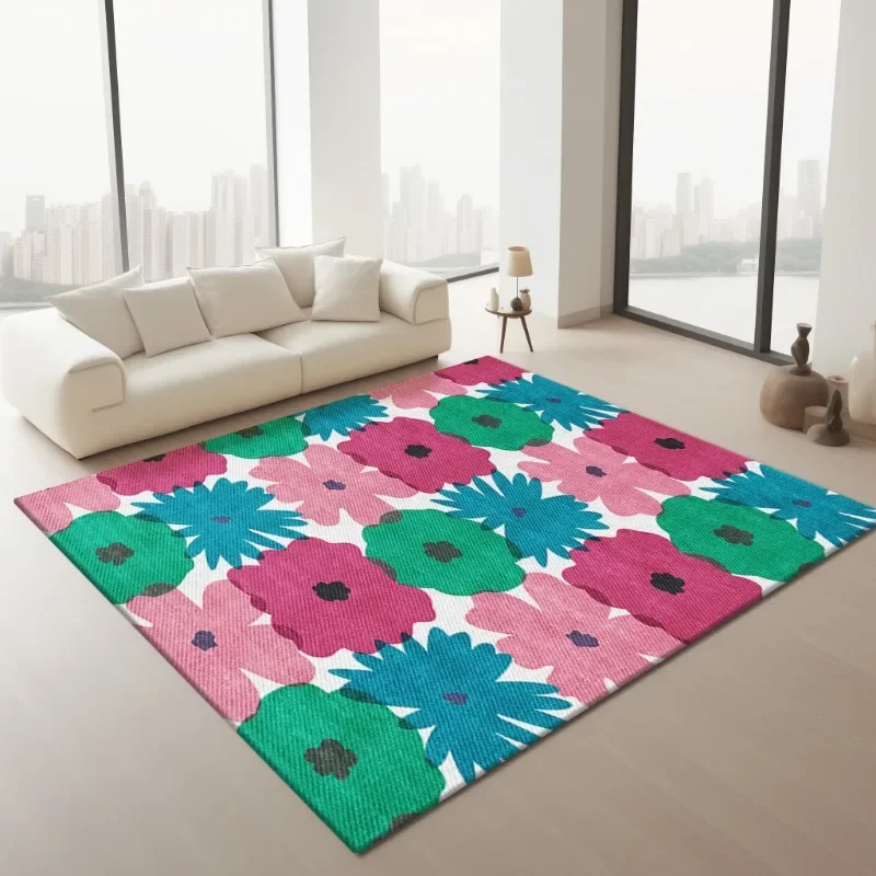 Nordic Fashion Living Room Carpet Printed Decorate Cloakroom Bedroom Bedside Soft Mat Art Coffee Tables Plush Rug Ковер Tapis 러그